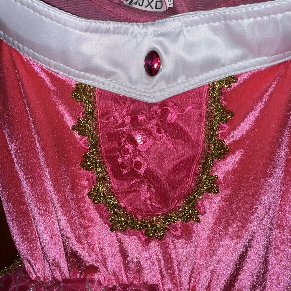 NNJXD Halloween Girl Pink PRINCESS DRESS Party Costume Fancy Dress 150 Size 12 - Picture 3 of 8